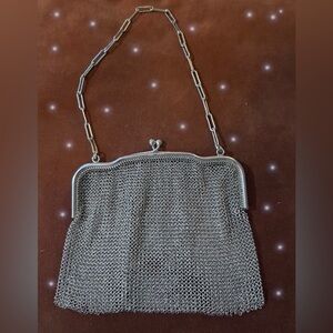 Art Deco Cohen & Charles 925 Sterling Silver Chain Mail Evening Bag